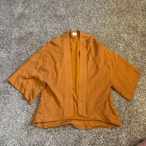 a new day || Open Front Diamond Print Kimono Jacket